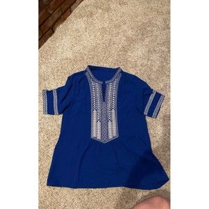 Embroidered Tunic Royal Blue